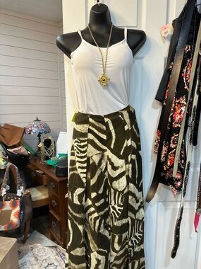 Ralph Lauren Purple Label zebra linen Voule Pants NWOT size Small (15 inches)